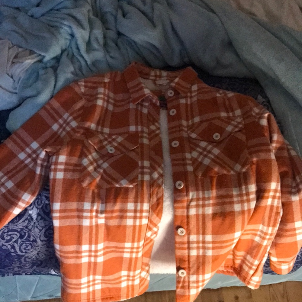 orange plaid empyre insulated coat